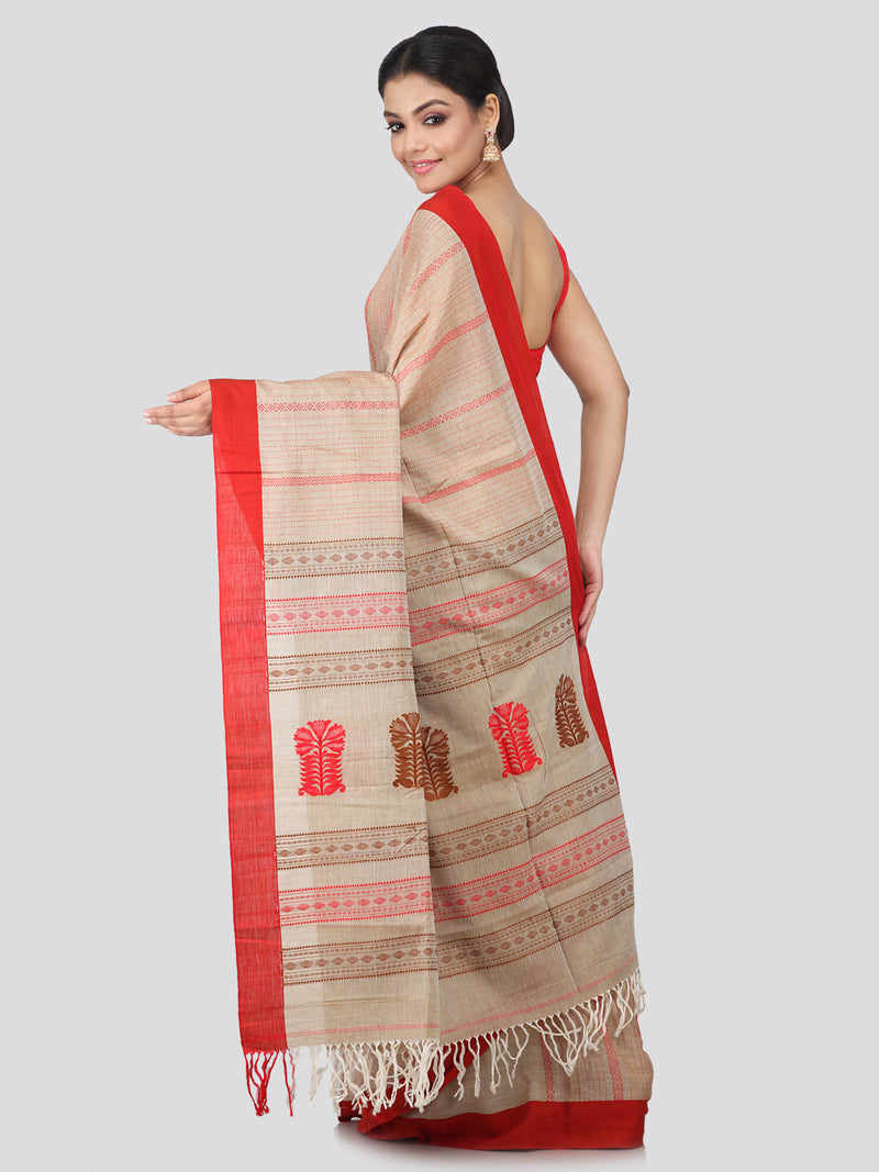 Women's Handloom Cotton Saree With Blouse Piece