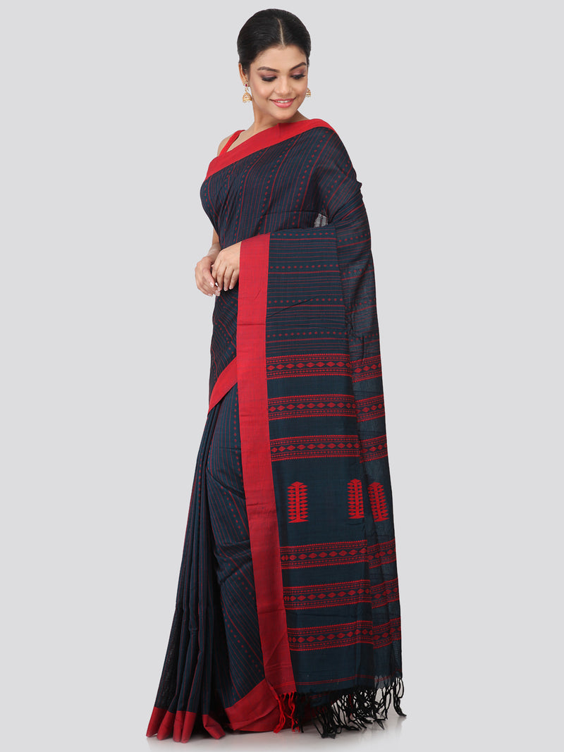 Women's Handloom Cotton Saree With Blouse Piece