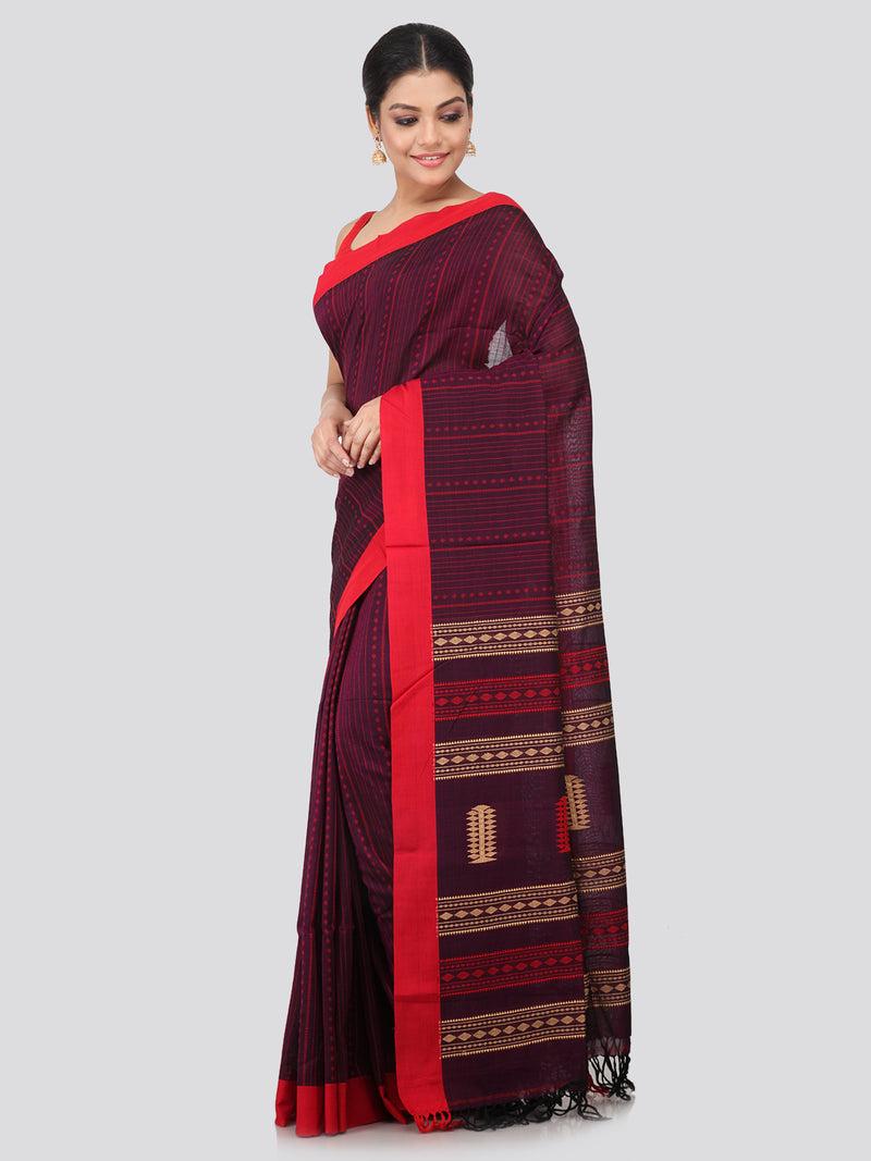 Women's Handloom Cotton Saree With Blouse Piece