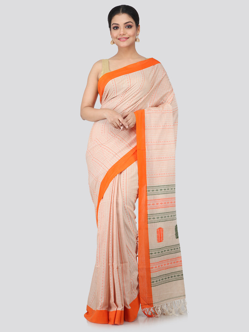 Women's Handloom Cotton Saree With Blouse Piece