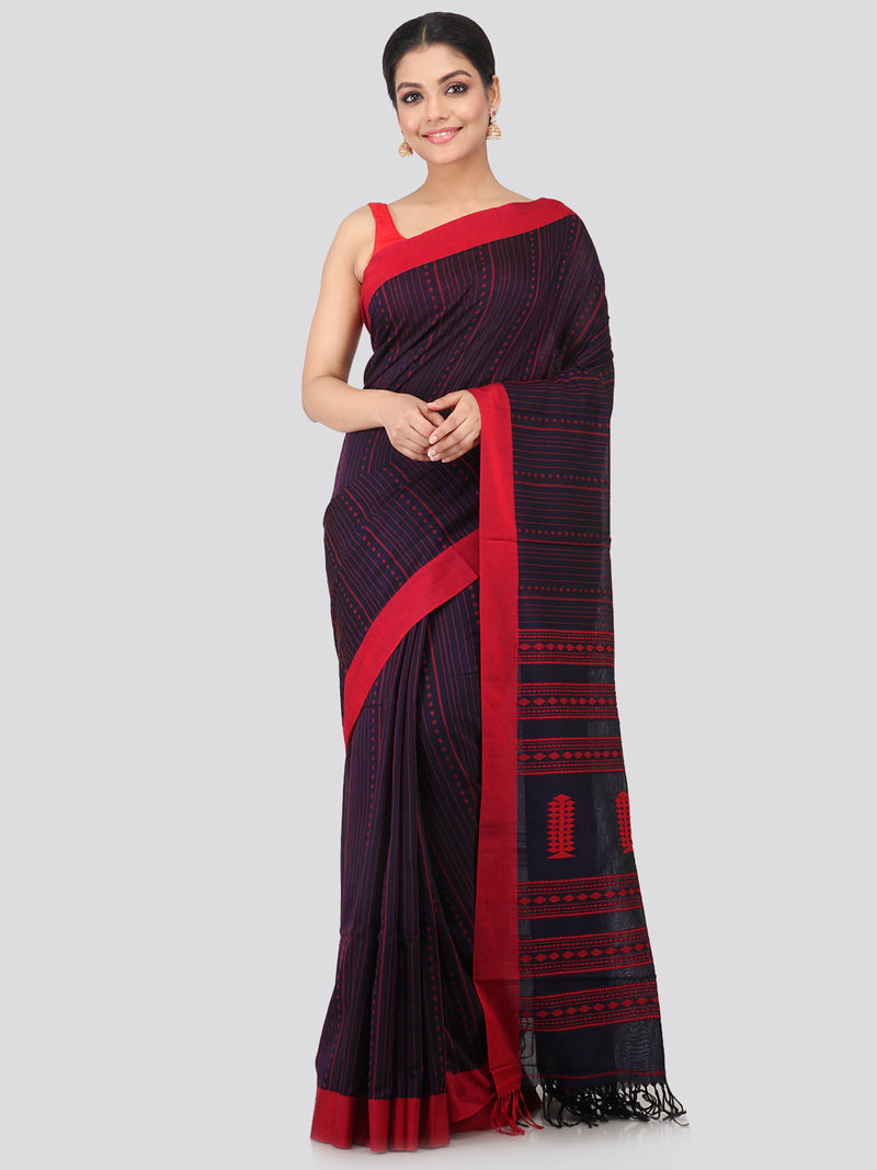 Women's Handloom Cotton Saree With Blouse Piece