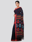 Women's Handloom Cotton Saree With Blouse Piece