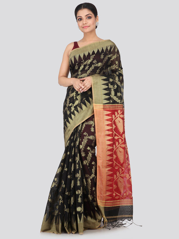 Women's Handloom Cotton Silk Saree With Blouse Piece