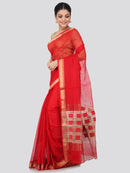 Women's Handloom Cotton Silk Saree With Blouse Piece