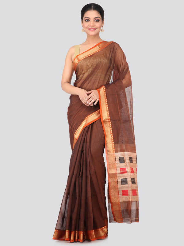 Women's Handloom Cotton Silk Saree With Blouse Piece