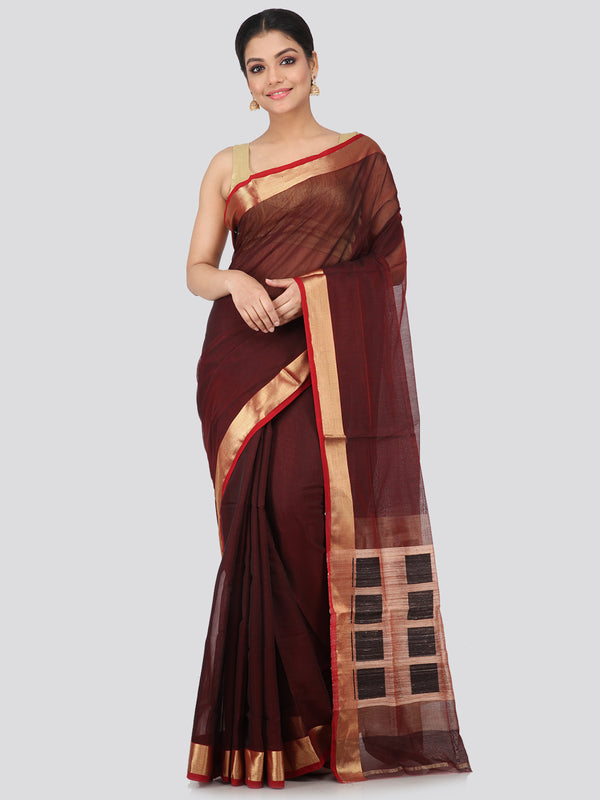 Women's Handloom Cotton Silk Saree With Blouse Piece