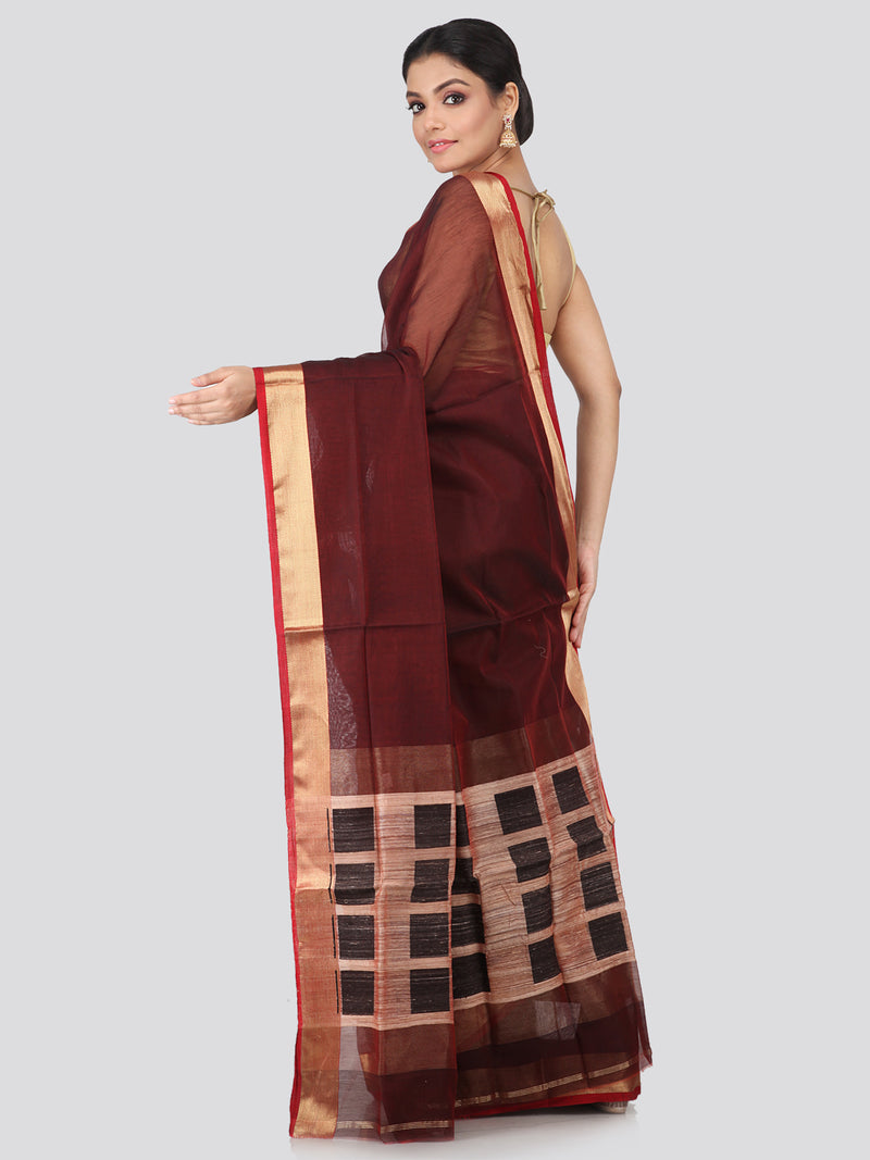 Women's Handloom Cotton Silk Saree With Blouse Piece