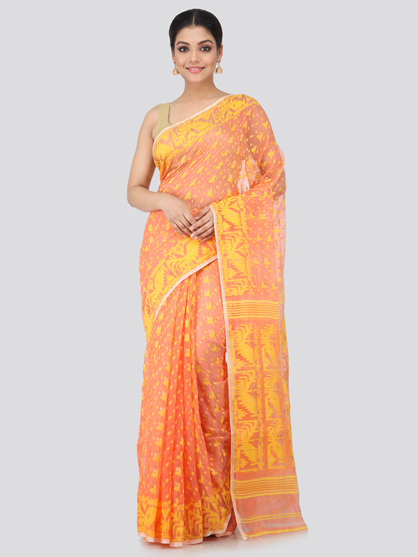 Women's Handloom Jamdani Saree without Blouse Piece