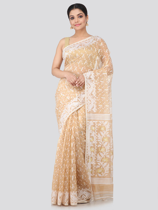 Women's Handloom Jamdani Saree without Blouse Piece