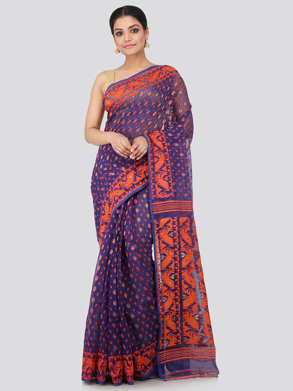 Women's Handloom Jamdani Saree without Blouse Piece