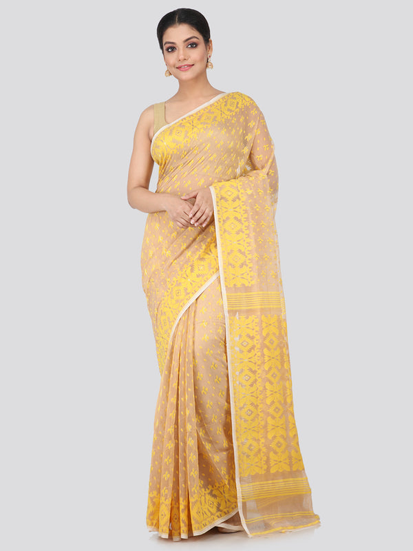 Women's Handloom Jamdani Saree without Blouse Piece