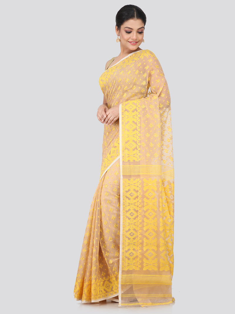 Women's Handloom Jamdani Saree without Blouse Piece