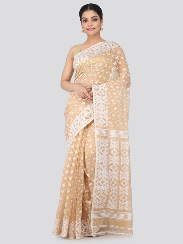 Women's Handloom Jamdani Saree without Blouse Piece