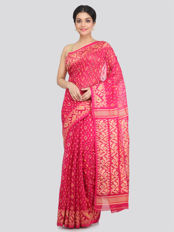 Women's Cotton Jamdani Saree Without Blouse Piece