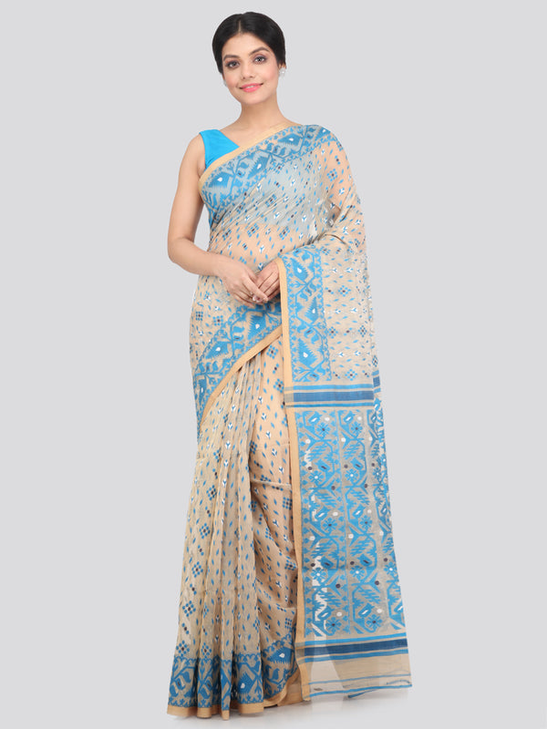 Women's Cotton Jamdani Saree Without Blouse Piece