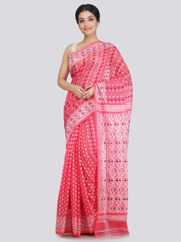 Women's Cotton Jamdani Saree Without Blouse Piece