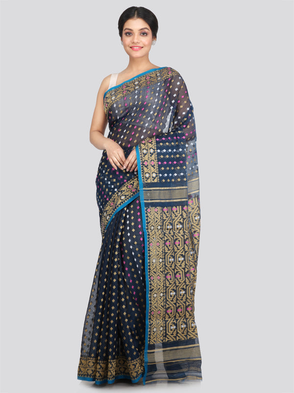 Women's Cotton Jamdani Saree Without Blouse Piece