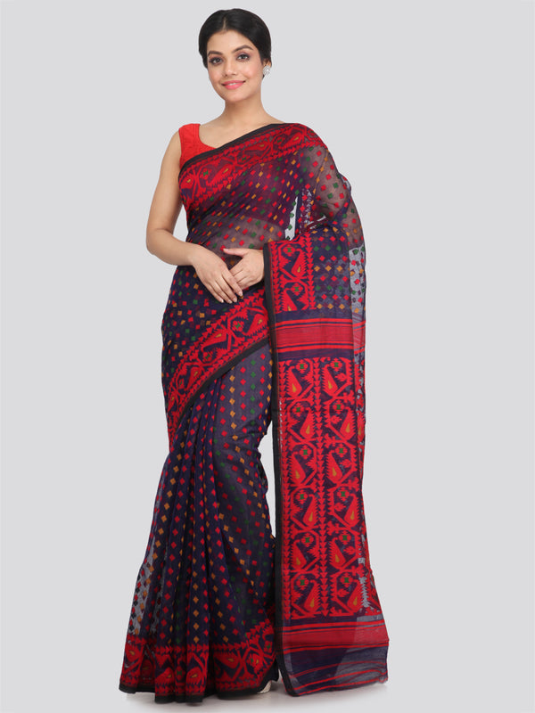 Women's Cotton Jamdani Saree Without Blouse Piece