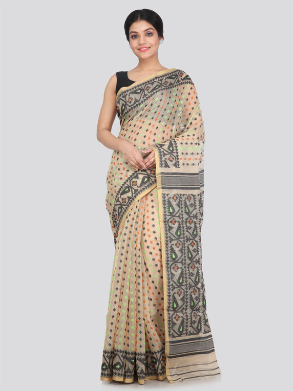 Women's Cotton Jamdani Saree Without Blouse Piece