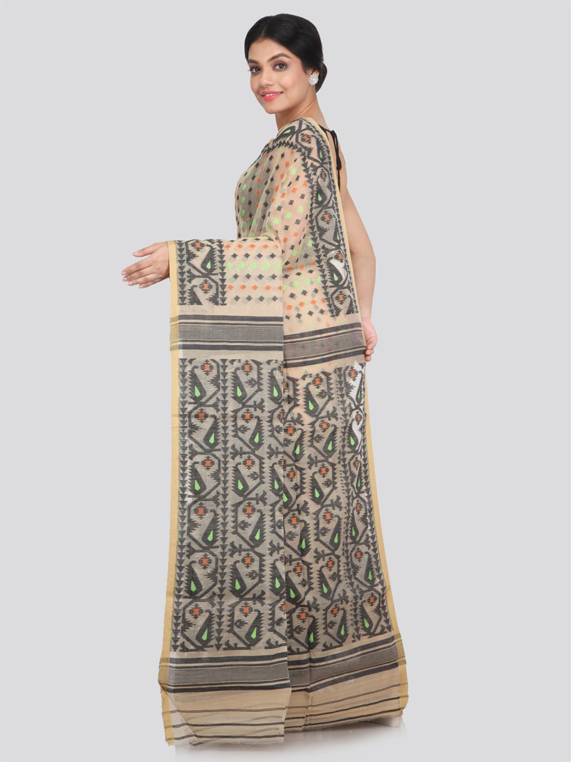 Women's Cotton Jamdani Saree Without Blouse Piece