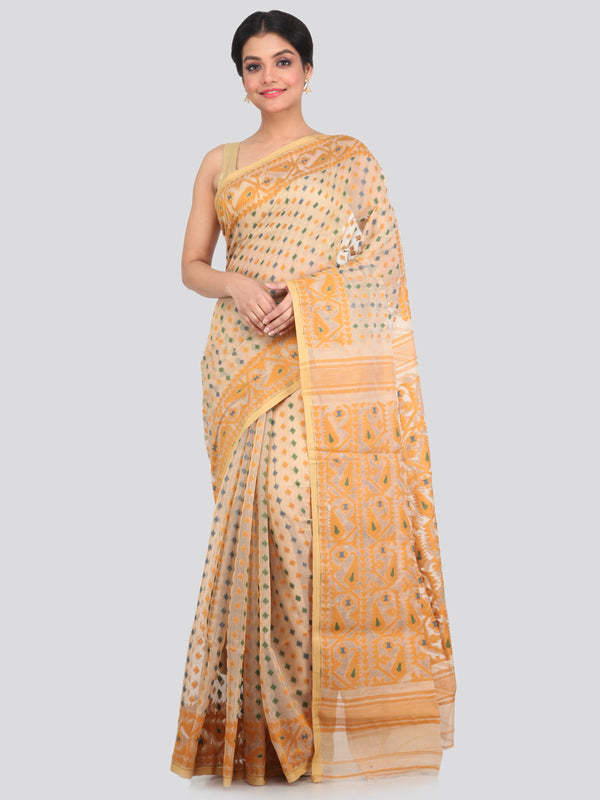 Women's Cotton Jamdani Saree Without Blouse Piece