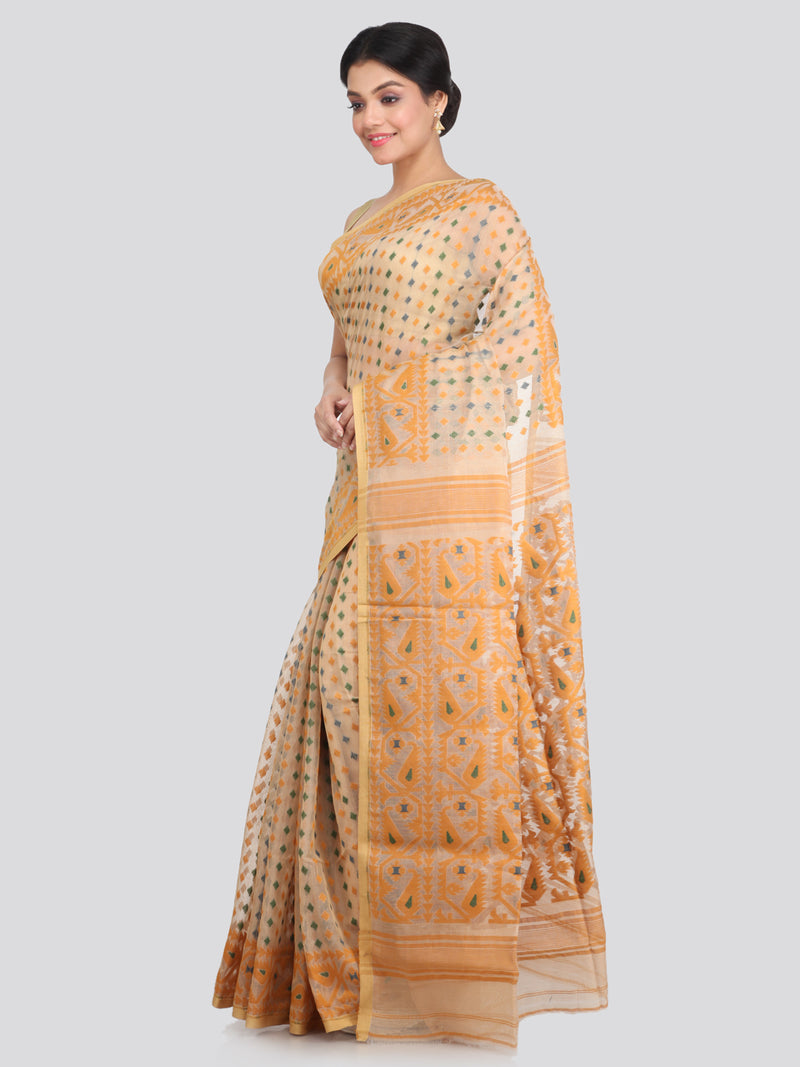 Women's Cotton Jamdani Saree Without Blouse Piece