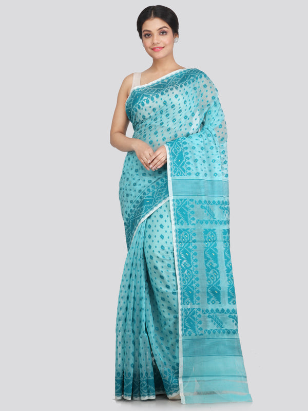 Women's Cotton Jamdani Saree Without Blouse Piece