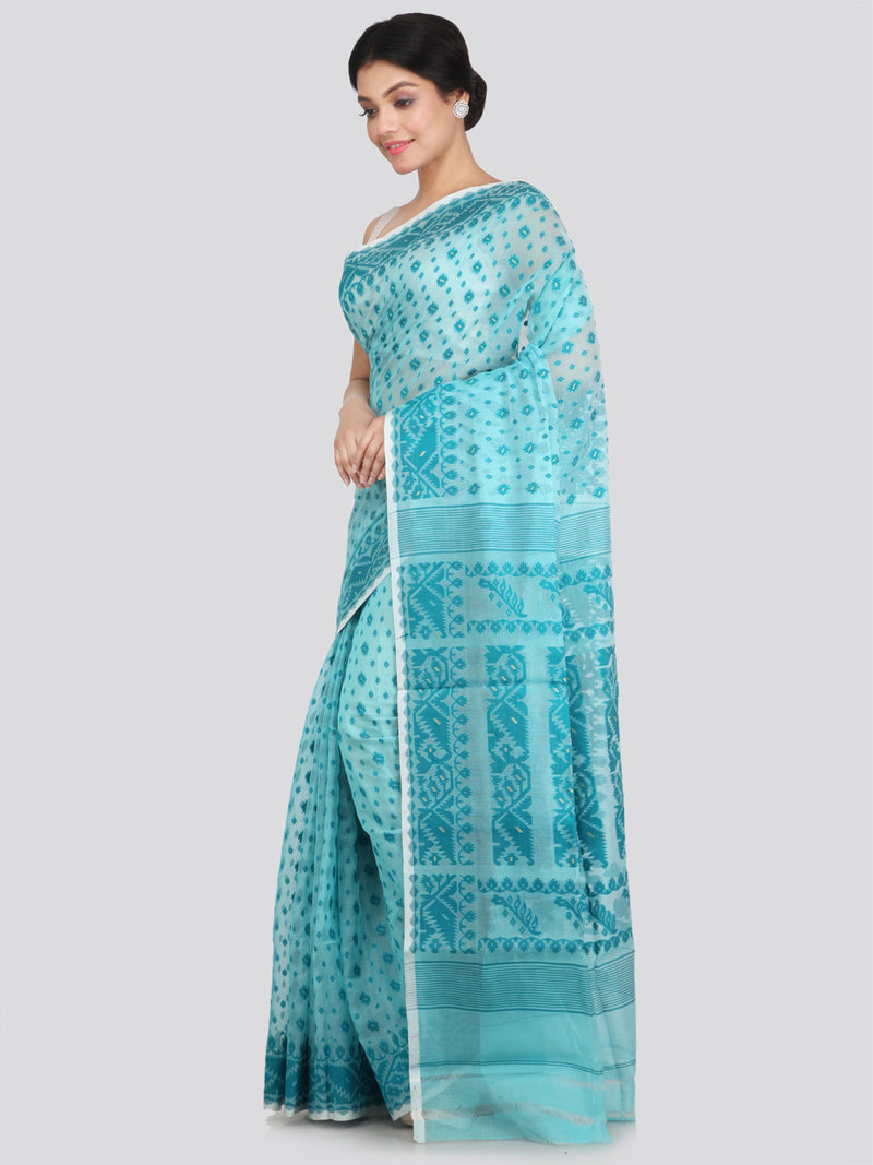 Women's Cotton Jamdani Saree Without Blouse Piece