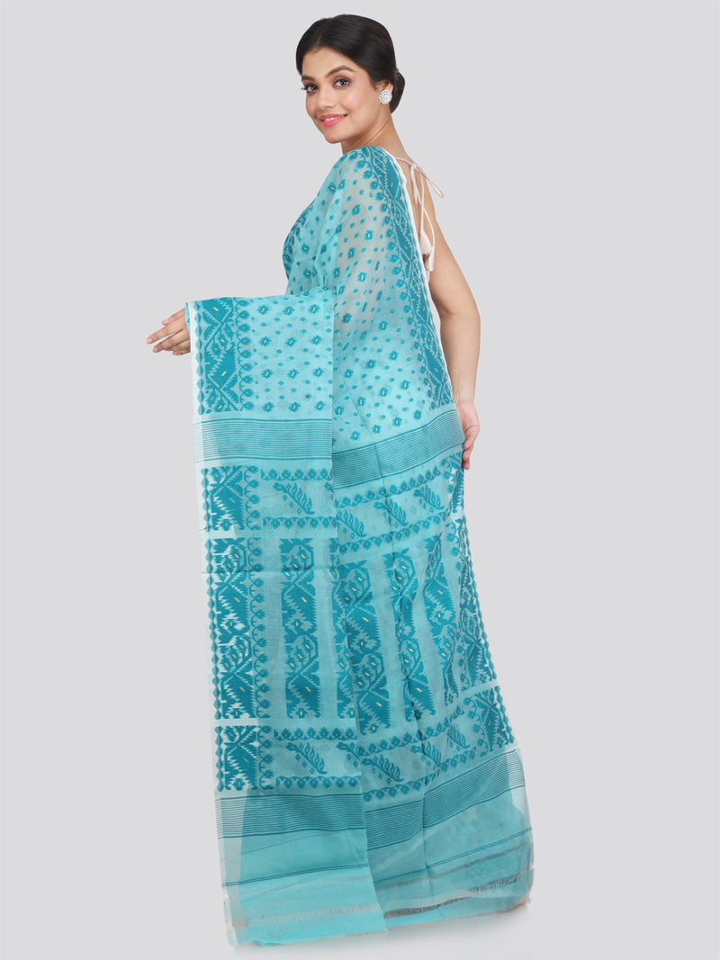 Women's Cotton Jamdani Saree Without Blouse Piece