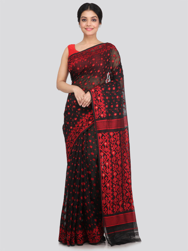 Women's Cotton Jamdani Saree Without Blouse Piece