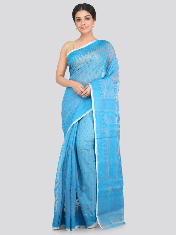 Women's Cotton Jamdani Saree Without Blouse Piece