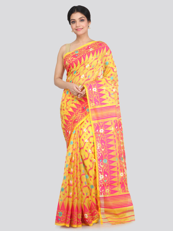 Women's Cotton Jamdani Saree Without Blouse Piece