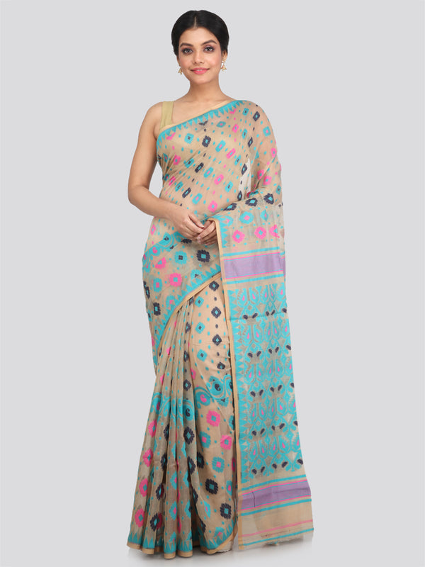 Women's Cotton Jamdani Saree Without Blouse Piece