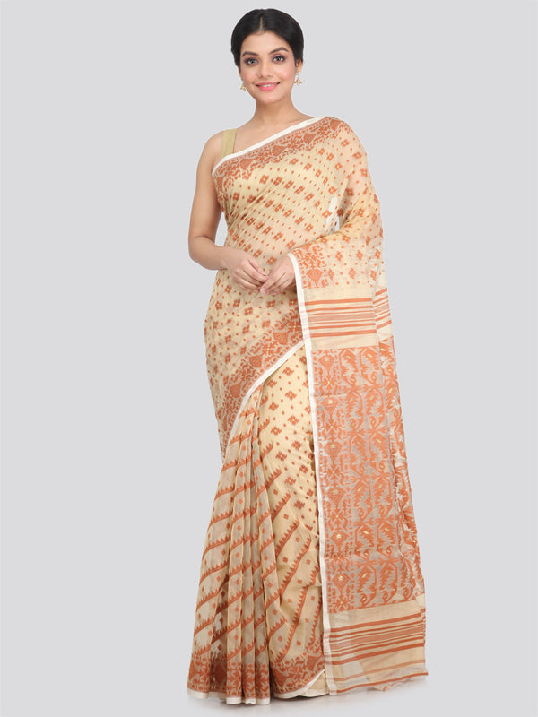 Women's Cotton Jamdani Saree Without Blouse Piece