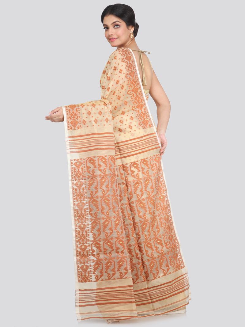 Women's Cotton Jamdani Saree Without Blouse Piece