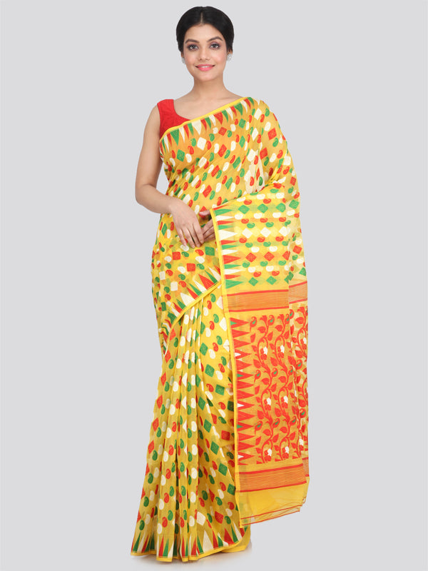 Women's Cotton Jamdani Saree Without Blouse Piece