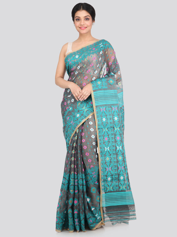 Women's Cotton Jamdani Saree Without Blouse Piece