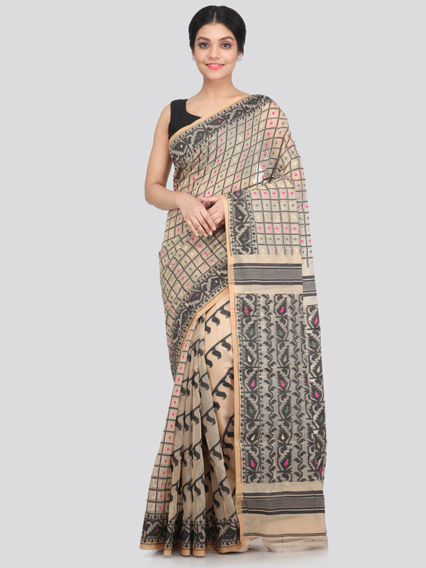 Women's Cotton Jamdani Saree Without Blouse Piece