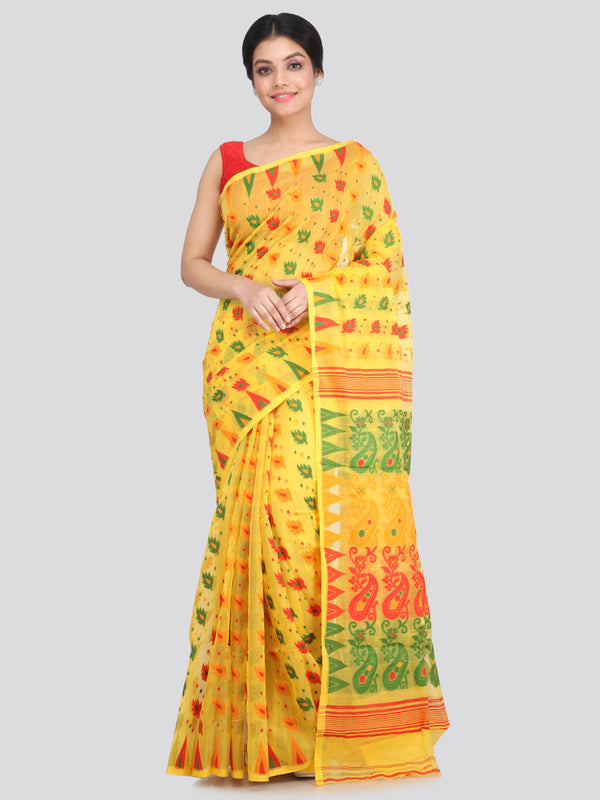 Women's Cotton Jamdani Saree Without Blouse Piece