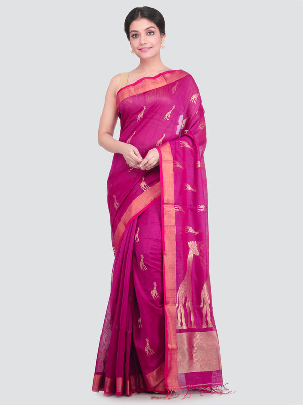 Women's Cotton Silk Saree With Blouse Piece