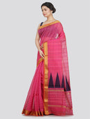 Women's Cotton Blend Saree With Unstitched Blouse Piece