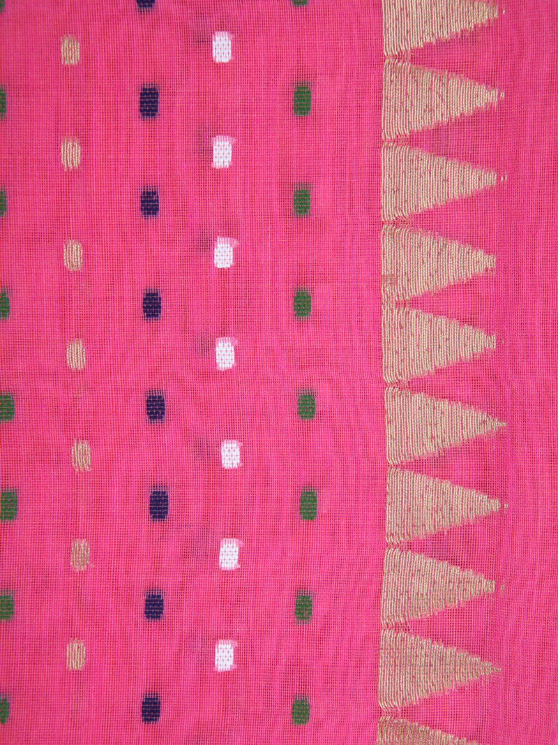 Women's Cotton Blend Saree With Unstitched Blouse Piece