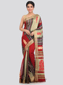 Women's Handloom Cotton Silk Saree With Blouse Piece