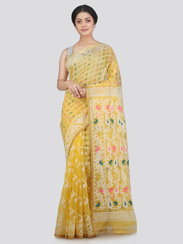 Women's Soft Cotton Jamdani Saree Without Blouse Piece