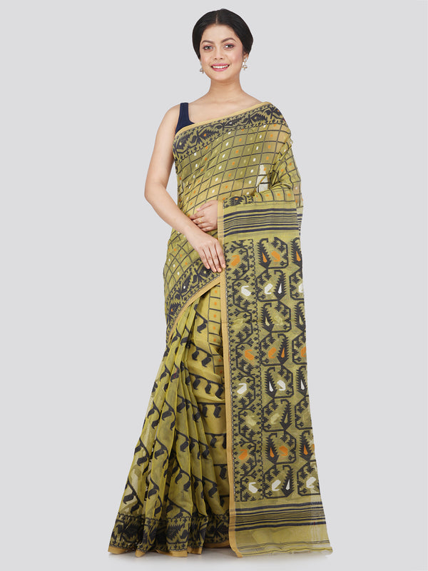 Women's Soft Cotton Jamdani Saree Without Blouse Piece