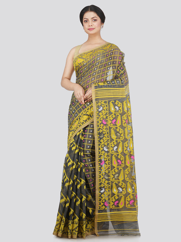 Women's Soft Cotton Jamdani Saree Without Blouse Piece