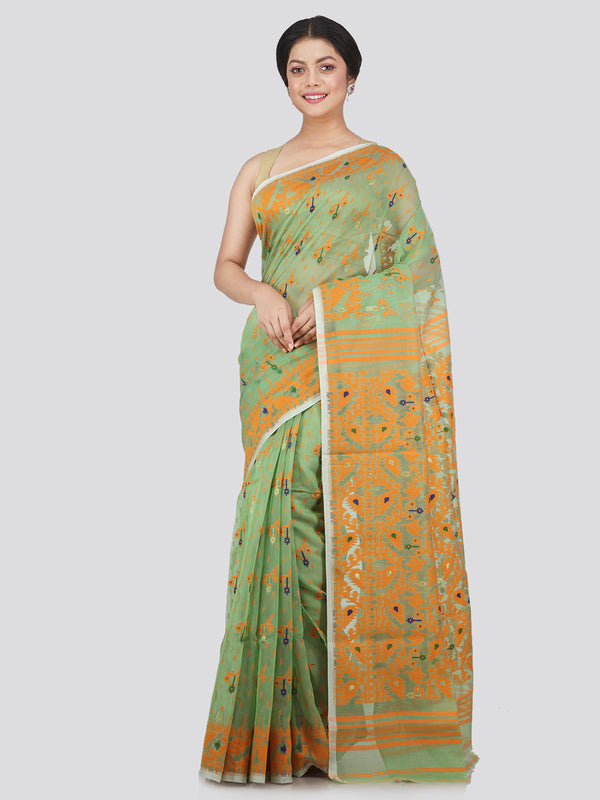 Women's Soft Cotton Jamdani Saree Without Blouse Piece