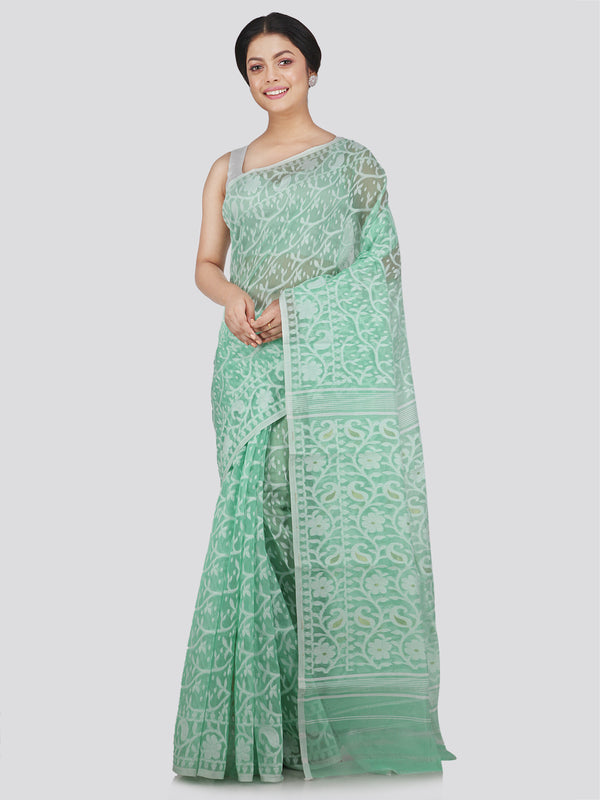 Women's Soft Cotton Jamdani Saree Without Blouse Piece