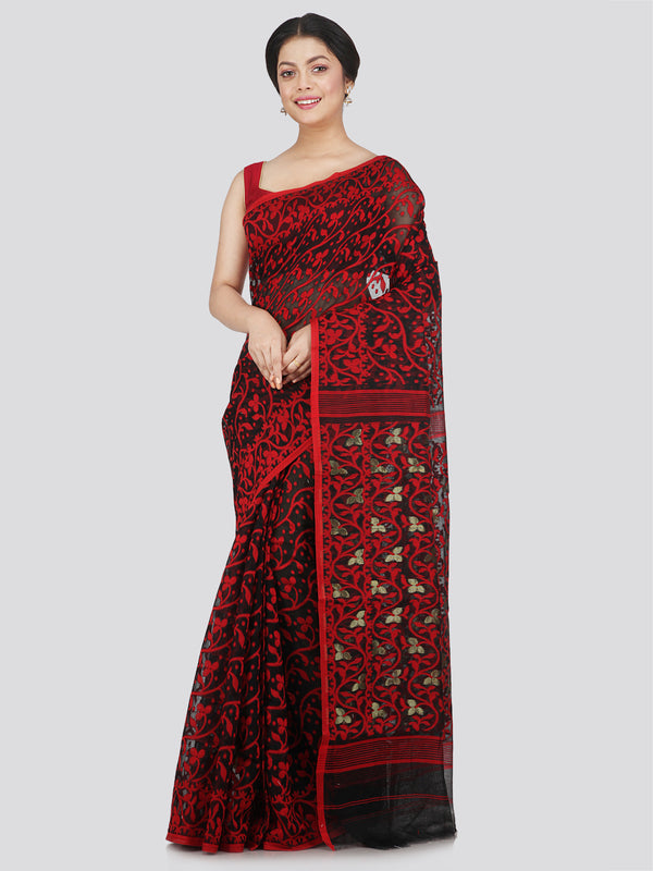 Women's Soft Cotton Jamdani Saree Without Blouse Piece