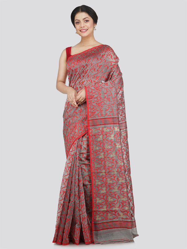 Women's Soft Cotton Jamdani Saree Without Blouse Piece